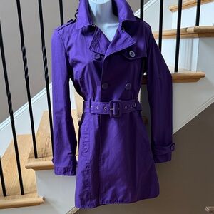 Kenneth Cole Reaction grape purple women’s Size small trench coat Spring Easter